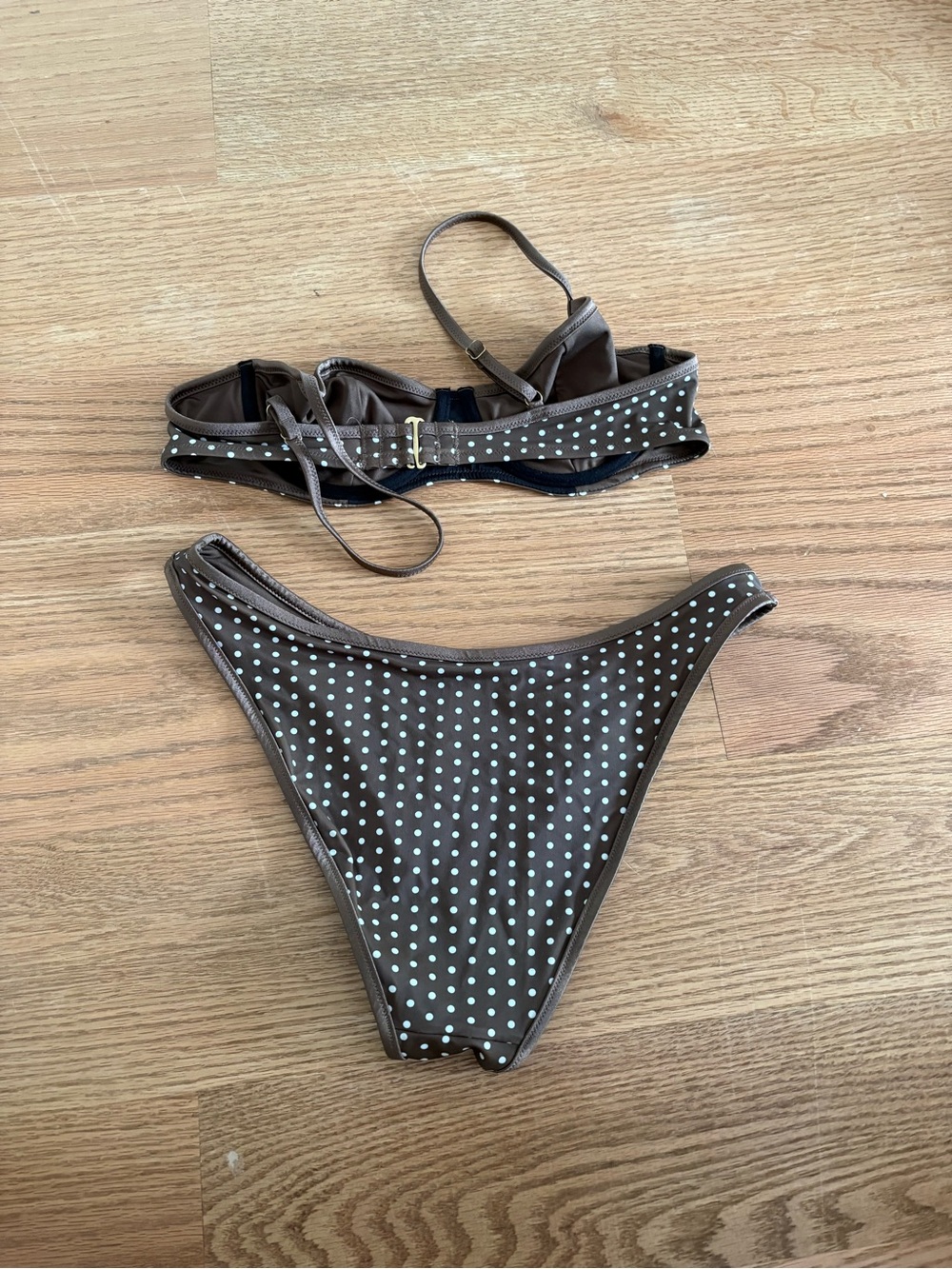 Frankie's Bikinis Brown Polka Dot Underwire Bikini - Picture 3 of 4